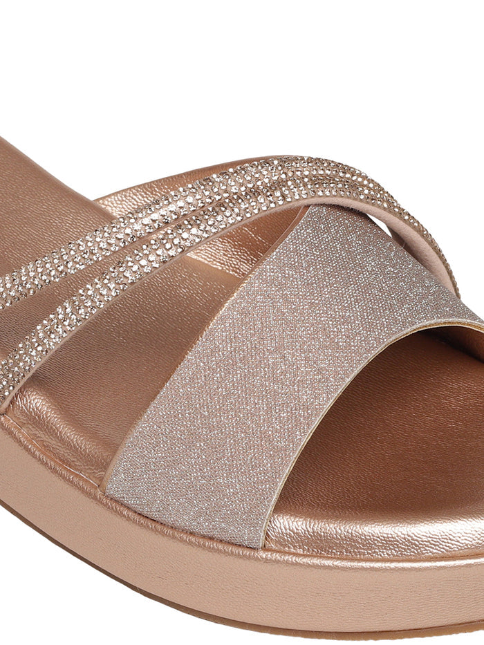 Elira Rose Gold Wedge Heels