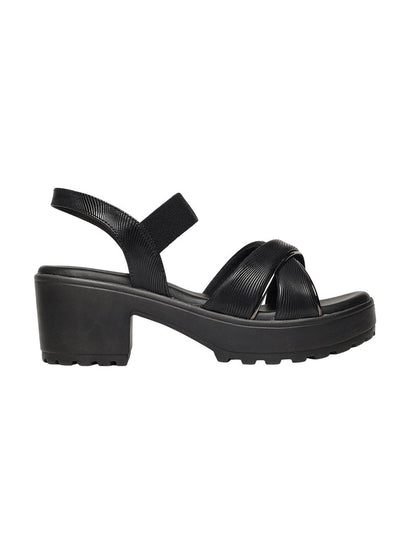 Evyra Black Platform Heels