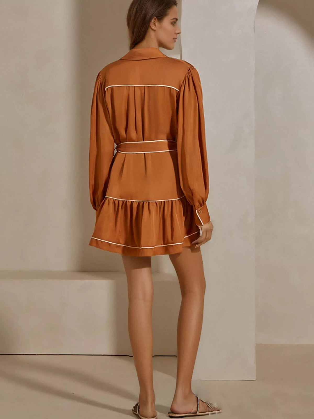 Hazel Blues® |  Button Front Long Sleeve Shirt Dress