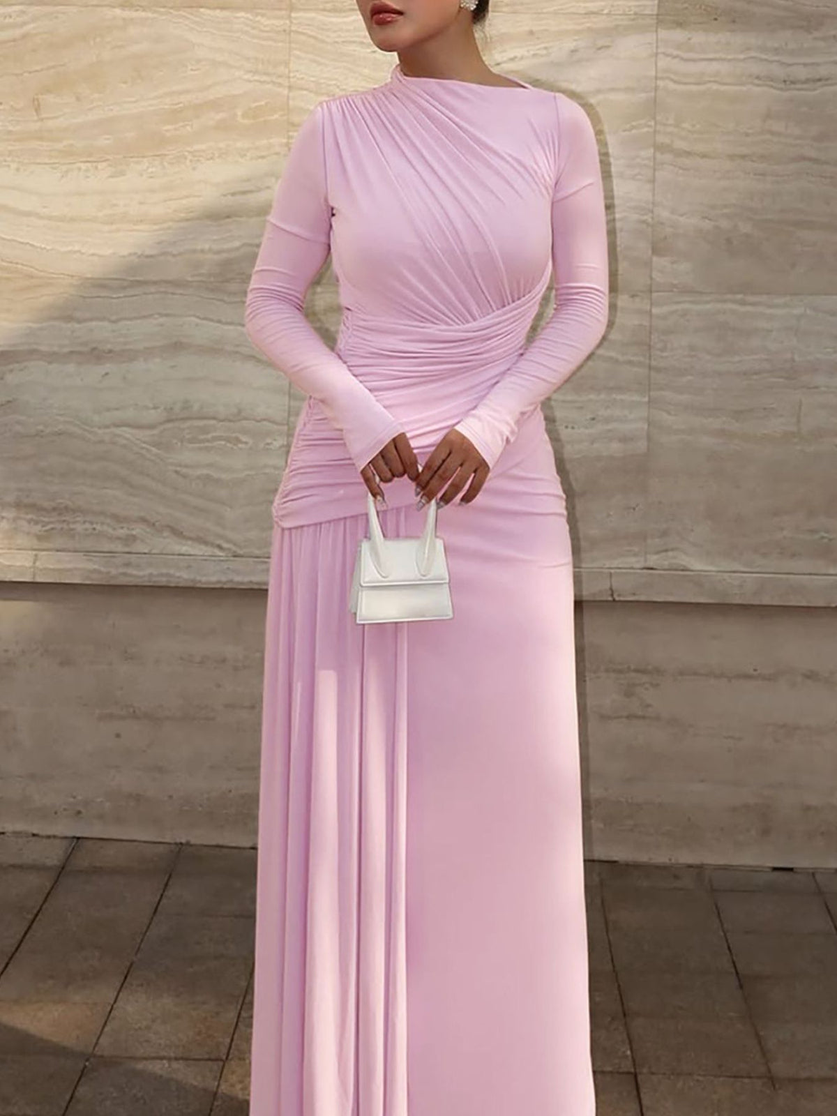 Hazel Blues® |  Ruched Long Sleeve Mermaid Maxi Dress