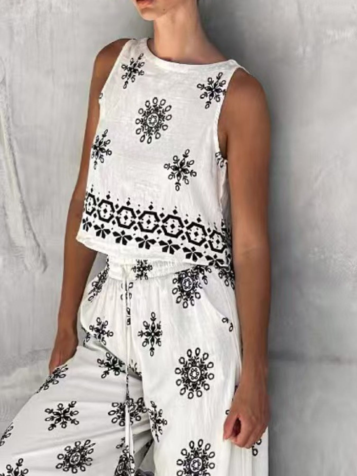 Hazel Blues® |  Sleeveless Top and Wide Leg Pants Set