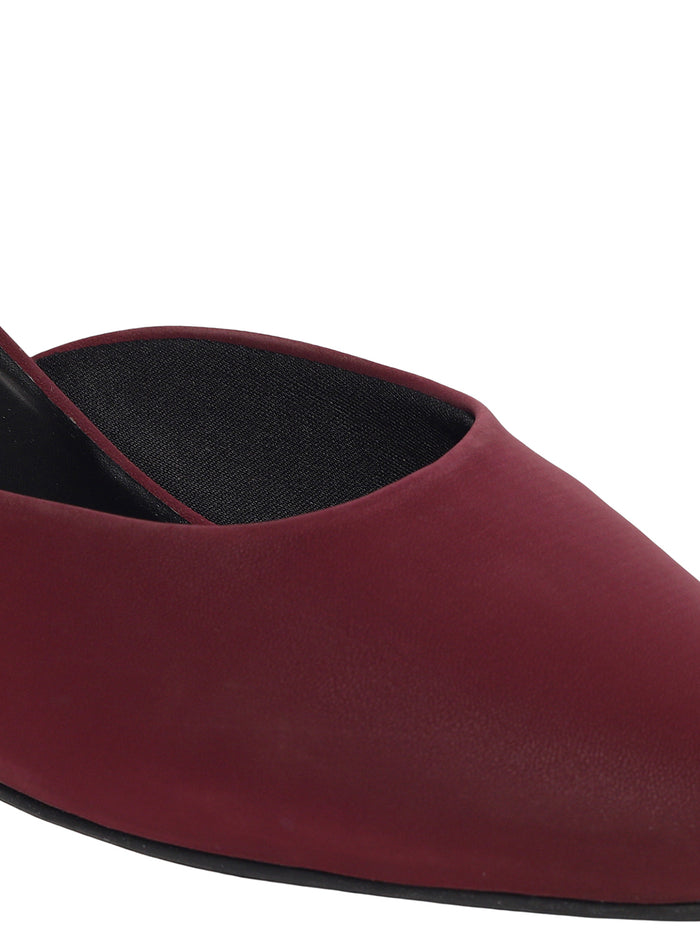 Fiora Maroon Block Heels