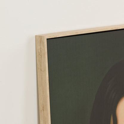 Framed artwork on a wall with a neutral background