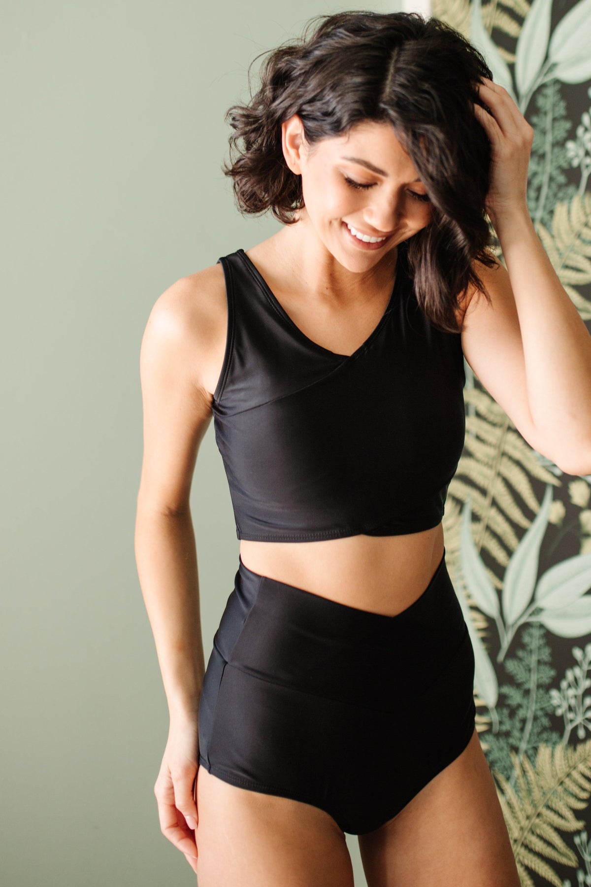 Hazel Blues® | Come Sail Away Swim Top In Black