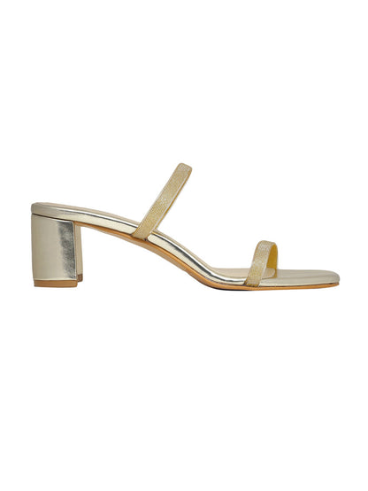 Juliana Gold Block Heels