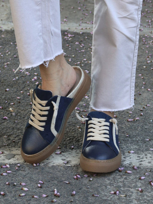Leanne Blue Flat Sneakers