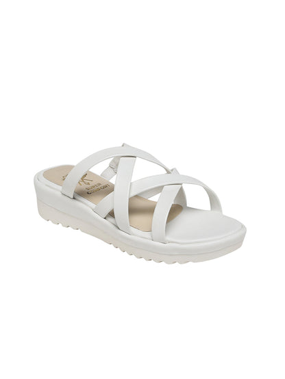 Liyana White Flatform Heels