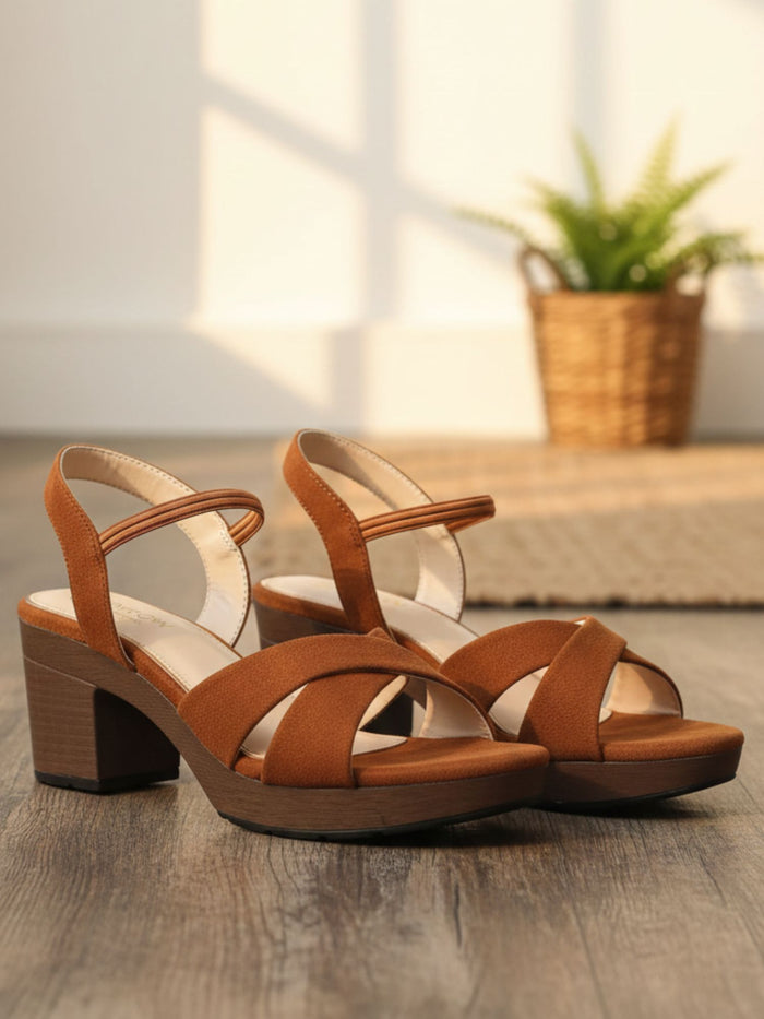 Maria Brown Block Heels