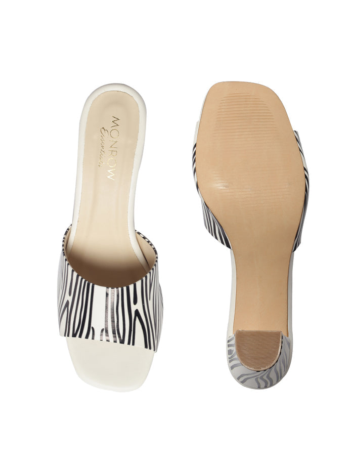 Marie White Block Heels