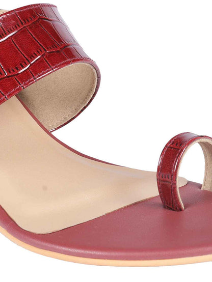 Moe Maroon Block Heels