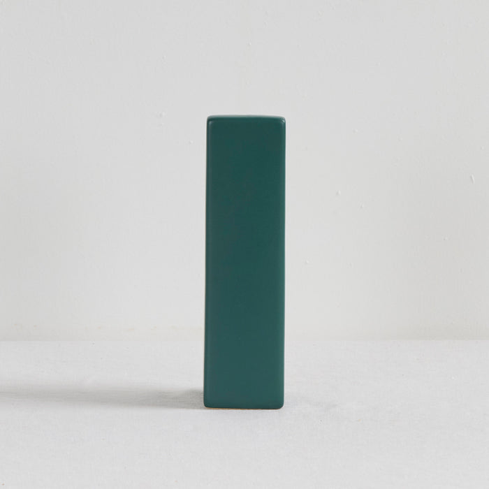 Mono Arch Vase - Green, minimalist green ceramic vase with a tall sculptural arched form