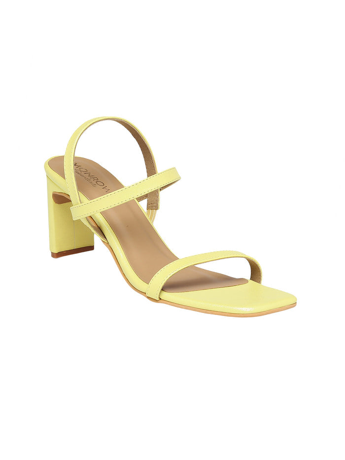 Myra Yellow Block Heels