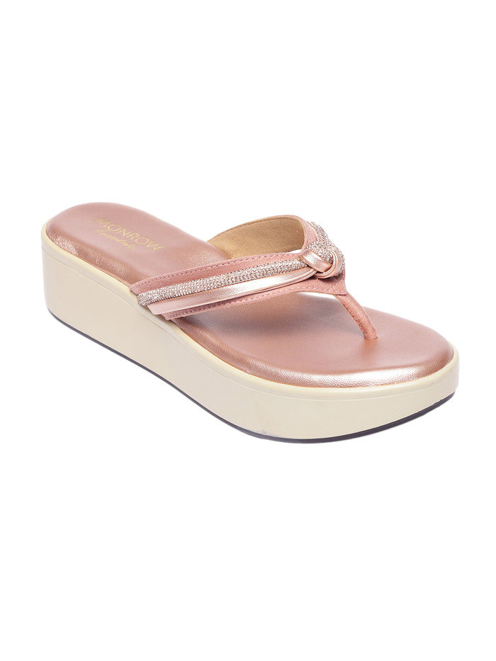 Nancy Rose Gold Flatform Heels