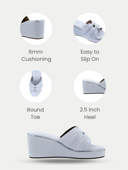 Olira White Wedge Heels