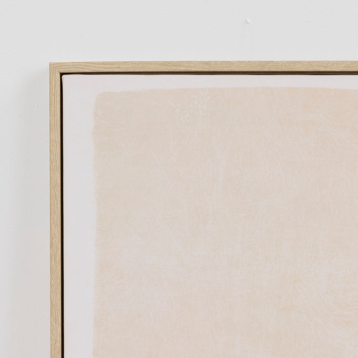On The Prowl Framed Artwork close-up showing light timber frame and warm neutral leopard print detail