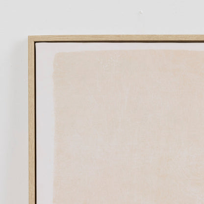On The Prowl Framed Artwork close-up showing light timber frame and warm neutral leopard print detail
