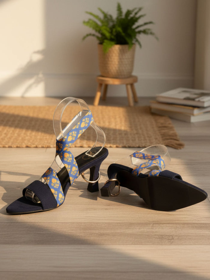 Royal Paisley Kitten Heels