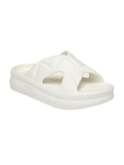 Ruby White Slip-On Sliders