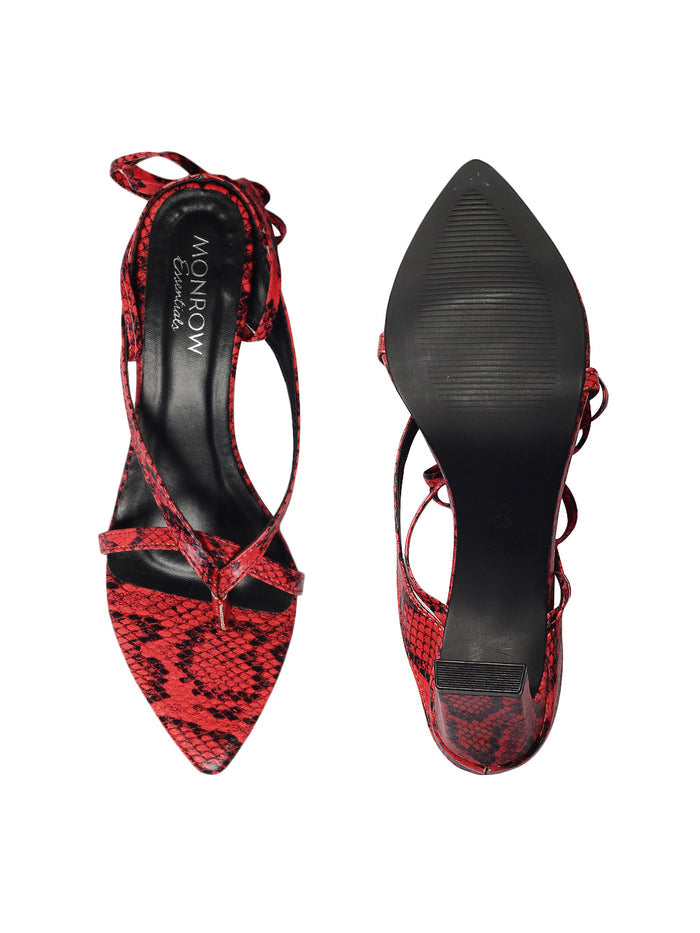 Ryuu Red Block Heels