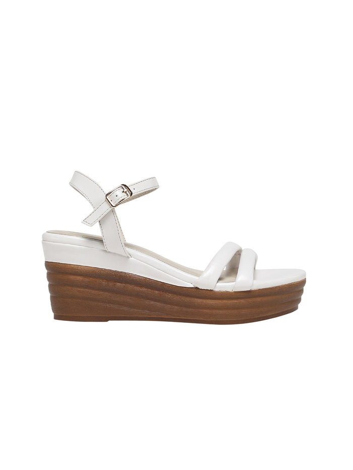 Shamana Off White Wedge Heels