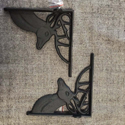 Shelf Bracket - Cast Iron Deer