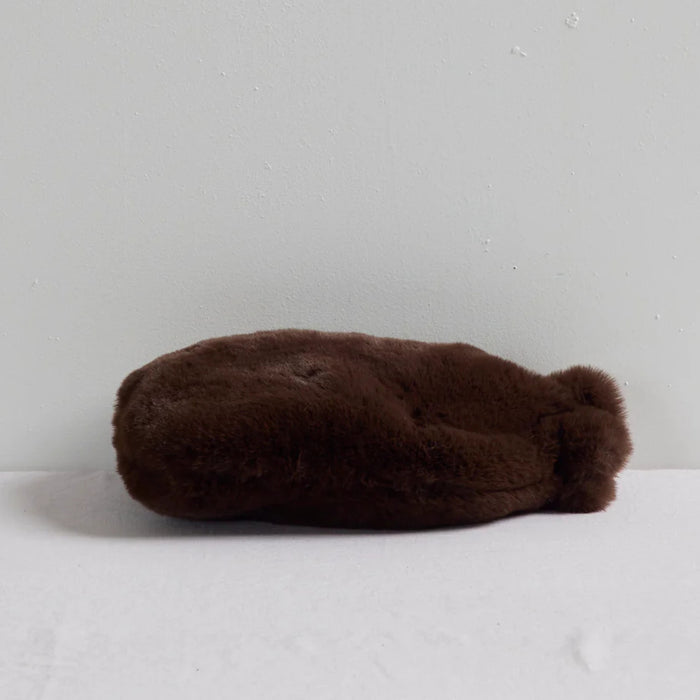 Snuggly Hot Water Bottle Cover - Chocolate, soft brown faux fur cover for cosy warmth