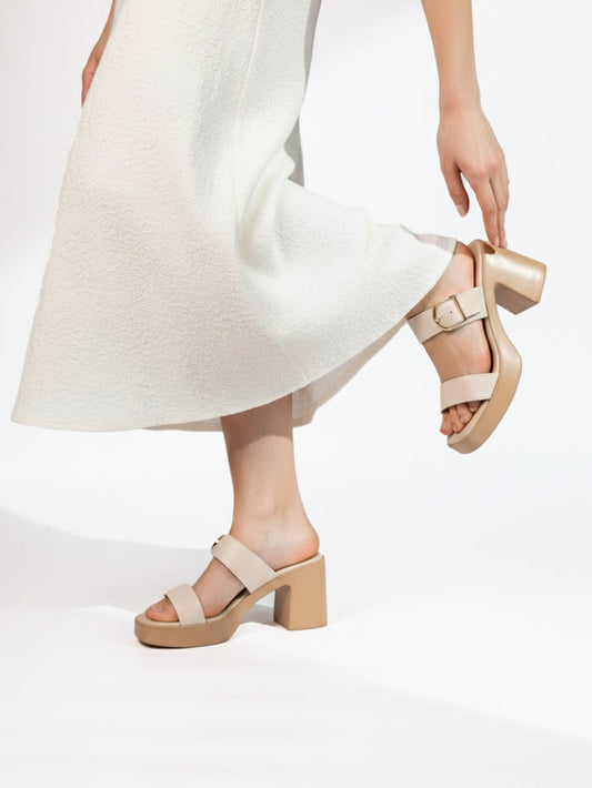 Talia Cream Platform Heels