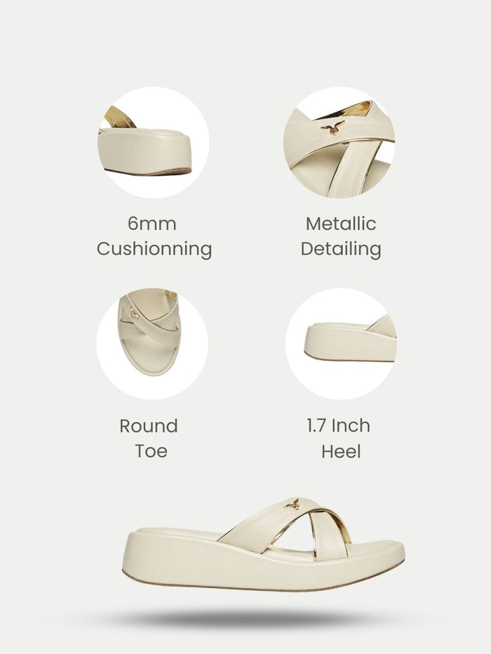 Viora Cream Wedge Heels