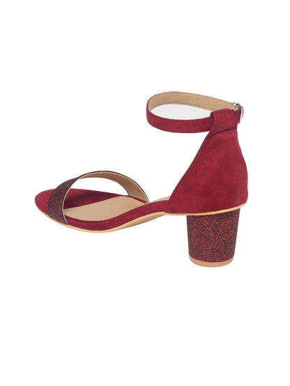 Zelda Maroon Block Heels